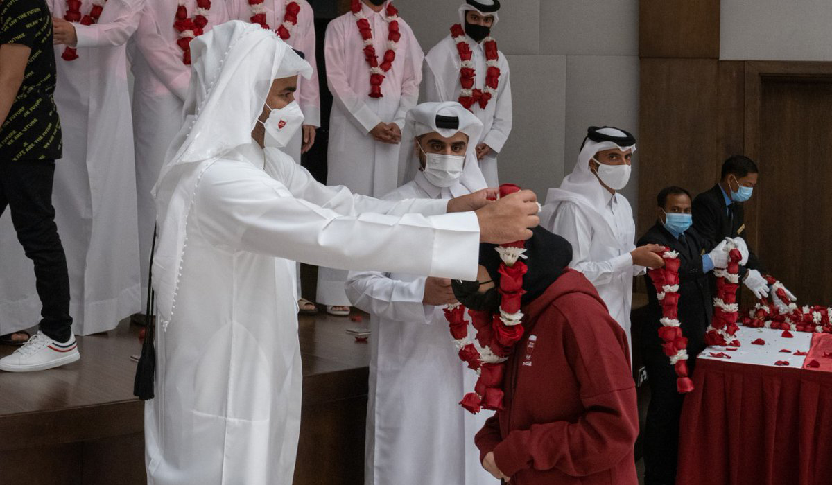 HE Sheikh Joaan Honours Qatar National Teams for Table Tennis and Swimming